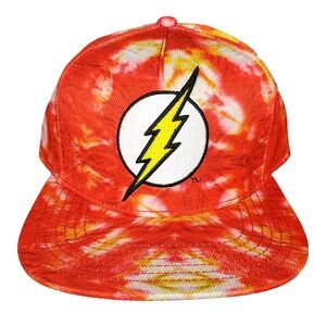 The Flash DC Comics Snapback Cap Hat 3D Logo Red Yellow Lightning NWT